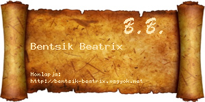 Bentsik Beatrix névjegykártya